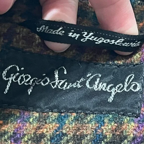 Giorgio Sant Angelo Womens VTG Wool Houndstooth Blazer 10 Academia Oversized - Picture 6 of 11